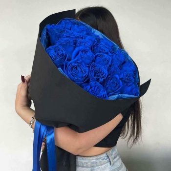 Букет из 25 синих роз