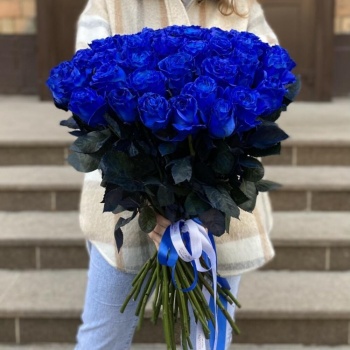 Букет из 51 синей розы