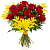 Букет из 13 роз с мимозой