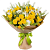 Букет из желтой кустовой розы,белой хризантемы и альстромерии