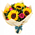 Букет из роз и подсолнуха "Осенний вальс"