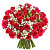 Букет из 55 малиновых роз с гипсофилой